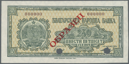 00433 Bulgaria / Bulgarien: 250 Leva 1948 SPECIMEN, P.76s With Strong Paper And Bright Colors With Cancellation Holes, T - Bulgaria