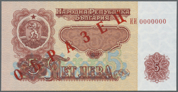 00434 Bulgaria / Bulgarien: Pair With 20 Leva 1950 SPECIMEN  With Some Pinholes And Vertical Fold (VF+) And 5 Leva 1974 - Bulgaria