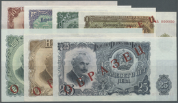 00435 Bulgaria / Bulgarien: Highly Rare SPECIMEN Set Of The 1951 Goznak Series Comprising 1, 3, 5, 10, 25, 50 And 100 Le - Bulgaria