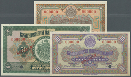 00389 Bulgaria / Bulgarien: Highly Rare Specimen Set Of The 1922 Series, Comprising 5, 10 And 50 Leva 1922 SPECIMEN, P.3 - Bulgaria
