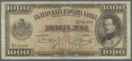 00398 Bulgaria / Bulgarien: 1000 Leva 1925 P. 48 In Used Condition With Several Folds And Light Staining In Paper, Very - Bulgaria