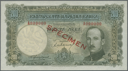 00403 Bulgaria / Bulgarien: Pair With 200 And 250 Leva SPECIMEN 1929 Series, P.50s, 51s. 200 Leva With Lightly Wavy Pape - Bulgarie