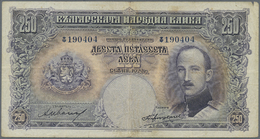 00404 Bulgaria / Bulgarien: Pair Of The 250 Leva 1929, P.51, Both Notes In Fine Condition With Stained Paper, Several Fo - Bulgarie