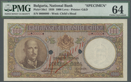 00411 Bulgaria / Bulgarien: Extraordinary Rare Specimen Set Of The 1938 Series 1000 And 5000 Leva, P.56s, 57s With Cance - Bulgarie