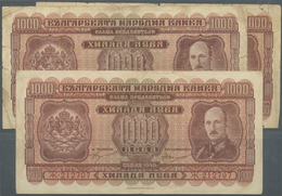 00415 Bulgaria / Bulgarien: Set With 3 Banknotes 1000 Leva 1940, P.59 In Used / Well Worn Condition With A Number Of Fol - Bulgaria