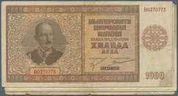 00419 Bulgaria / Bulgarien: Set With 9 Banknotes 1000 Leva 1942, P.61 With Handling Traces, Like Folds, Stains And Some - Bulgaria