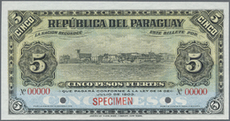 01949 Paraguay: Caja De Conversion 5 Pesos Fuertes L.14.07.1903 SPECIMEN P.108as, Punch Hole Acncellation, Overprint "Sp - Paraguay