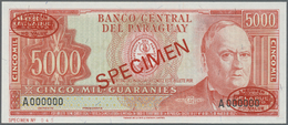 01954 Paraguay: 5000 Guaranies 1952 Specimen P. 202as In Condition: UNC. - Paraguay