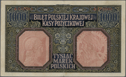 01977 Poland / Polen: 1000 Marek 1916 P. 16, Center Fold, Light Handling In Paper, No Holes Or Tears, Original Colors, C - Poland