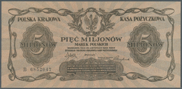 01982 Poland / Polen: 5 Million Marek Polskich 1923, P.38, Rare Note In Nice Condition, Vertically Folded And A Few Othe - Poland