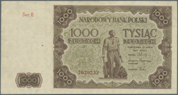 01994 Poland / Polen: 1000 Zlotych 1947 P. 133 Only Light Folds And Handling In Paper, Condition: VF+ To XF-. - Pologne