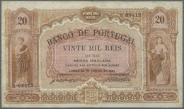 02003 Portugal: Very Rare Issue Of The Bank Of Portugal For The AZORES,  20 Mil Reis 1905 P. 13, Used With Several Folds - Portugal