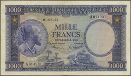 00277 Belgian Congo / Belgisch Kongo: Banque Centrale Du Congo Belge Et Du Ruanda-Urundi 1000 Francs August 1st 1953, P. - Non Classificati