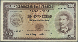 00500 Cape Verde / Kap Verde: 500 Escudos 1958 P. 50 In Used Condition With Several Folds But Without Holes Or Tears, St - Capo Verde