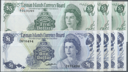 00506 Cayman Islands: Set Of 8 Notes Containing 5x 1 Dollar L.1974 And 3x 5 Dollars L.1974 (one Of Them With Prefix Z/1) - Iles Cayman