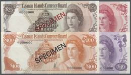 00507 Cayman Islands: Set Of 4 Specimen Notes Containing 10, 25, 40 & 100 Dollars Specimen P. 7s-9s, 11s, All In Conditi - Cayman Islands
