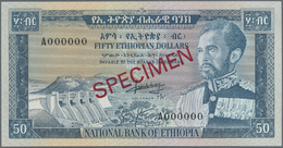 00736 Ethiopia / Äthiopien: 50 Birr ND P. 28s, Zero Serial Numbers, Red Specimen Overprint, Condition: UNC. - Ethiopie