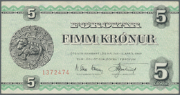 00743 Faeroe Islands / Färöer: 5 Kroner L.1949 P. 13b With Light Handling In Paper, Still Strong With Original Colors, C - Isole Faroer