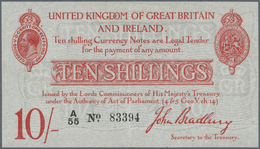 00909 Great Britain / Großbritannien: 10 Shillings ND P. 348, T12, 4 Tiny Pinholes At Upper Left, Light Vertical Folds, - Autres & Non Classés