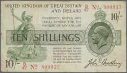 00911 Great Britain / Großbritannien: 10 Shillings ND P. 350b, T20 / TR6b, Used With Folds, Light Stain At Borders, One - Autres & Non Classés