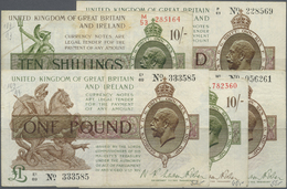 00912 Great Britain / Großbritannien: Set With 5 Banknotes Series 1919 Till 1928 Containing 1 Pound ND(1919) With Signat - Autres & Non Classés