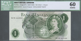 00916 Great Britain / Großbritannien: 1 Pound "Hollom" 1962 Replacement Prefix M07R P. 374cr, ICG Graded 60 AU/UNC. - Autres & Non Classés