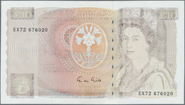 00920 Great Britain / Großbritannien: 10 Pounds ND Error Print Of P. 379e, Rarely Seen With Ink Missing Completely Accro - Altri & Non Classificati