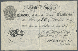 00931 Great Britain / Großbritannien: 50 Pounds 1933 Operation Bernhard Note In Used Condition With Several Folds And Mi - Altri & Non Classificati