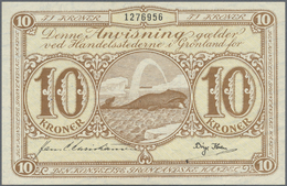 00952 Greenland / Grönland: 10 Kroner ND(1953-67), P.19 In Very Nice Condition With A Few Soft Folds And Minor Creases, - Groenland