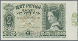01009 Hungary / Ungarn: Pair Of The 2 Pengö 1940, P.108, One Of Them Miscut With The Hungarian Korona At Right Instaed O - Hungary
