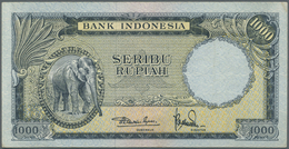 01168 Indonesia / Indonesien: 1000 Rupiah 1957 P. 53, Light Vertical Folds And Handling In Paper, No Holes Or Tears, Sti - Indonesia