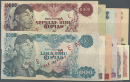 01178 Indonesia / Indonesien: Set Of 11 Specimen Notes From 1 To 10.000 Rupiah 1968 P. 102s-112s, Mostly In AUNC, Only T - Indonésie