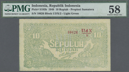 01192 Indonesia / Indonesien:  Governor Of Bukittinggi, Sumatra 10 Rupiah 1948, P.S193b, Vertically Folded And A Few Min - Indonesia