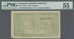 01193 Indonesia / Indonesien: Sub-Province Of South Sumatra 1 Rupiah 1948, P.S201, Tiny Missing Parts At Lower Left Corn - Indonésie