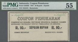 01197 Indonesia / Indonesien: Kas Negara (Central Treasury), Djambi 10 Rupiah "Coupon Penukaran" (Redemption Coupon) 194 - Indonésie