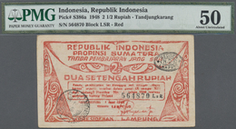 01208 Indonesia / Indonesien: Treasury, Tandjungkarang (Lampung Residency) 2 1/2 Rupiah 1948, P.S386a, Very Nice Conditi - Indonésie