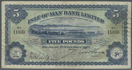 01248 Isle Of Man: 5 Pounds 1927, P.5 Bwith Several Handling Marks Like Folds, Lightly Yellowed Paper And A Few Spots At - Autres & Non Classés