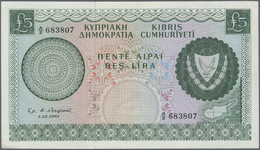 00619 Cyprus / Zypern: 5 Pounds 1961 P. 40, Light Center Bend, Light Dints At Borders, Crisp Paper And Original Colors, - Chypre