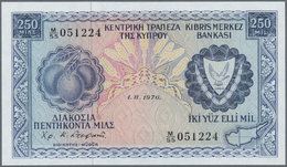 00620 Cyprus / Zypern: Set Of 2 Notes Containing 250 Mils 1976 And 1 Pound 1978 P. 41c, 43c, Both In Condition: UNC. (2 - Cipro