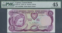 00622 Cyprus / Zypern: 5 Pounds 1979 P. 47, PMG Graded 45 Coice Extremely Fine. - Cipro