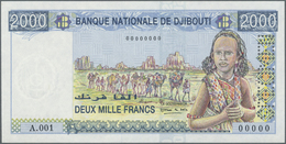 00655 Djibouti / Dschibuti: 2000 Francs ND Specimen P. 40s, With Specimen Perforation And Zero Serial Numbers, Series A. - Djibouti