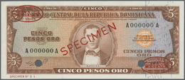 00658 Dominican Republic / Dominikanische Republik: 5 Pesos ND Specimen P. 100s In Condition: AUNC. - Repubblica Dominicana