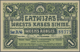 01380 Latvia / Lettland: 1 Rublis 1919 P. 2a, Series "D", In Crisp Original Condition: UNC. - Lettonia