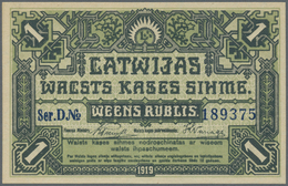 01380 Latvia / Lettland: 1 Rublis 1919 P. 2a, Series "D", In Crisp Original Condition: UNC. - Lettonie