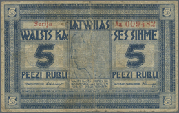 01384 Latvia / Lettland: 5 Rubli 1919 P. 3a, Series "Aa", Signature Erhards, Issued From 1919 Till 1925, 250.000 Of Thes - Lettonia