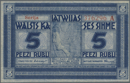 01386 Latvia / Lettland: 5 Rubli 1919 P. 3b, Series "A", Signature Erhards, Issued From 1919 Till 1925, 750.000 Of These - Lettonia