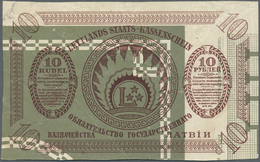 01401 Latvia / Lettland: 10 Rubles Print On Cliche P. 4p, Used With Several Folds And Creases In Paper, Condition: F. - Lettonia