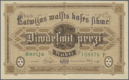 01408 Latvia / Lettland: 25 Rubli 1919 P. 5f, Series F, Sign. Purins, With Center Fold, Light Horizontal Fold And Light - Latvia