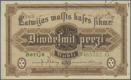 01410 Latvia / Lettland: 25 Rubli 1919 P. 5g, Series "G", Sign. Kalnings, Never Horizongally Or Vertically Folded But Co - Lettonie