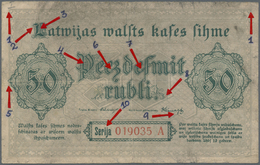 01414 Latvia / Lettland: Rare Contemporary Forgery Of 50 Rubli 1919, Series A, P. 6(f), Ex A. Rucins Collection. Russian - Lettonie